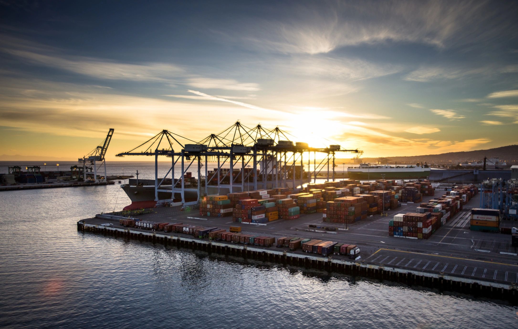 Container port operations for international cargo logistics